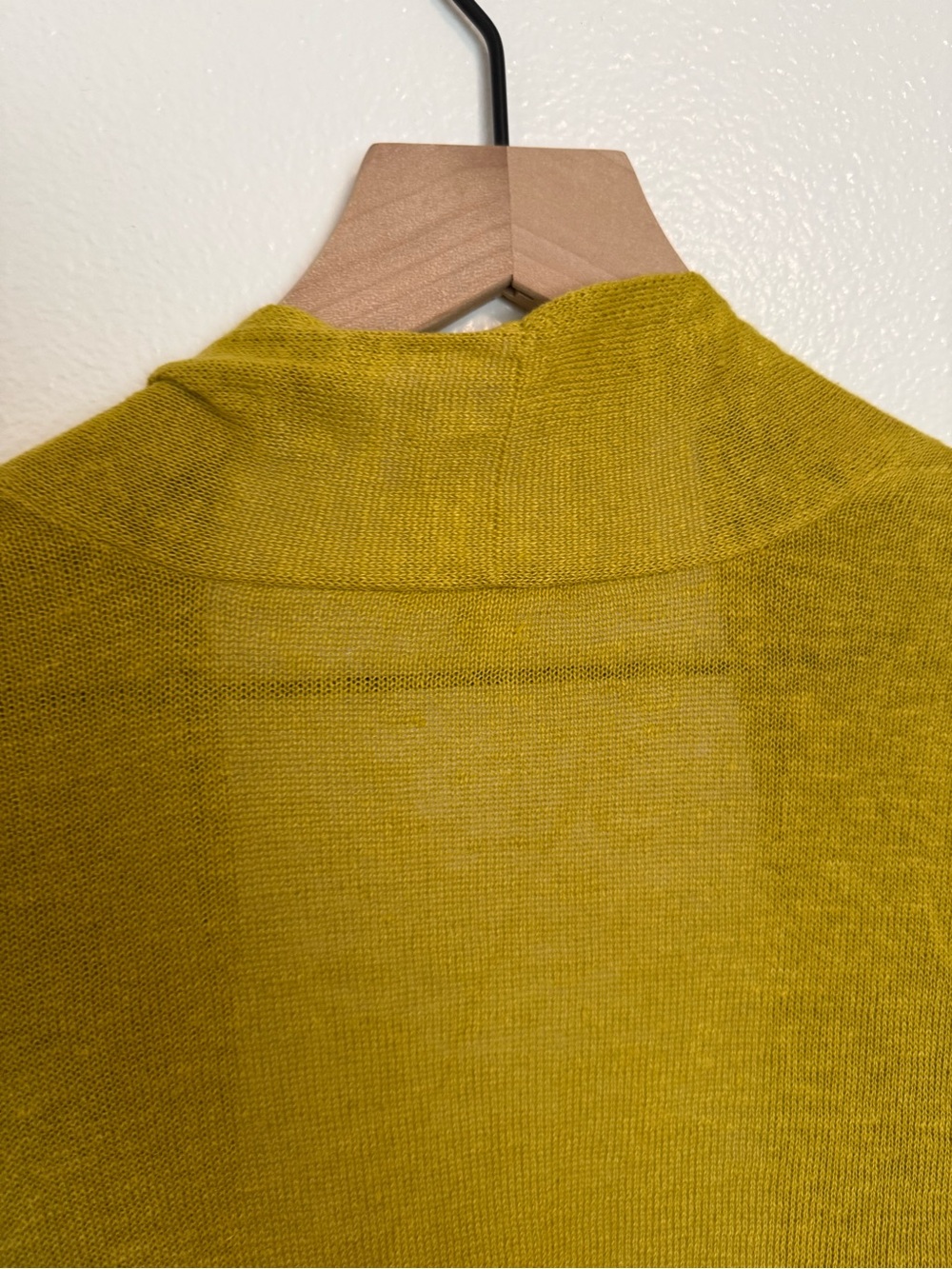 Eileen Fisher - Linen Open Front Goldenrod Yellow Sweater Cardigan - Large - Picture 6 of 14